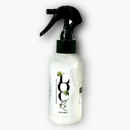 Flourish - Hydrating Loc Mist - LocRx Flourish Hydrating Loc Mist - natural, vegan, and cruelty-free hair mist that strengthens and promotes hair growth with omega 3, 6, and 9. Its herbal blend is rich in antioxidants that reduce bacteria and dryness, making it perfect for eczema, psoriasis, and dry scalp. Apply directly to hair and scalp for immediate hydration and nourishment. Suitable for all hair types, especially locs. Try Flourish Hydrating Loc Mist today for healthier and stronger hair.