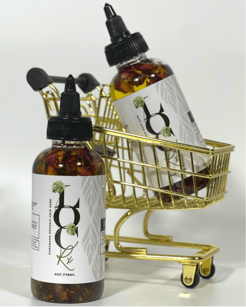Inches - Nourishing Loc Oil - LocRx Alt text: Inches Nourishing Loc Oil - promotes healthy hair growth and protects locs with natural antioxidants and essential oils. Perfect for all hair types and textures. Say goodbye to dry, brittle locs and hello to healthy, vibrant locks!